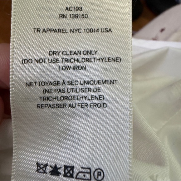 The Row White Cotton button up Shirt Size 8 Elongated Cuff - Picture 12 of 14